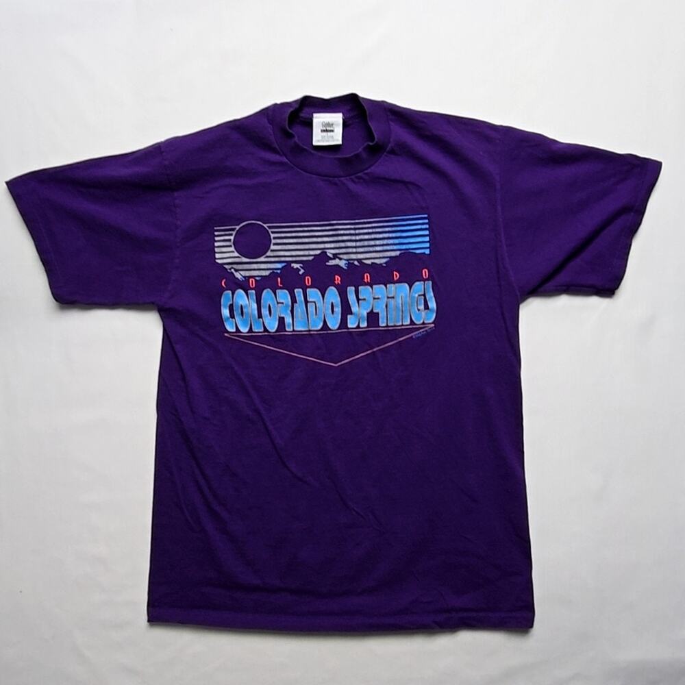 Vintage Colorado Springs Graphic Tee Purple Gopher Sport Mens Large Tee 90s